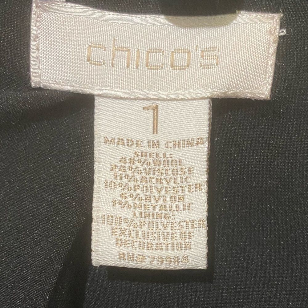 Chico’s Samuela Tweed  Bouche Blazer Jacket Black White Plaid Classic Old Money - Picture 14 of 15
